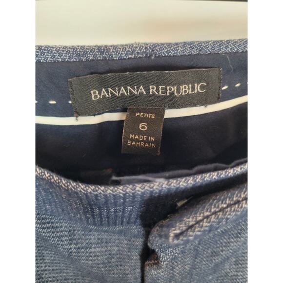 Banana Republic Sloan Fit Denim Style Straight Leg Ankle Crop Pants Sz 6 Petite - Picture 4 of 10